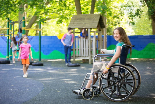 Girl in wheelchair