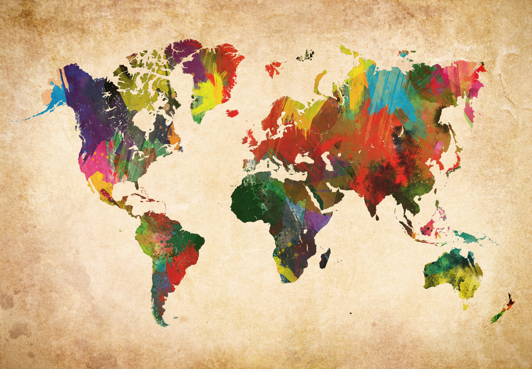 Colored World Map XXXL