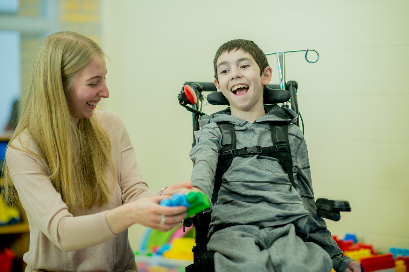 Boy with Cerebral Palsy in school setting